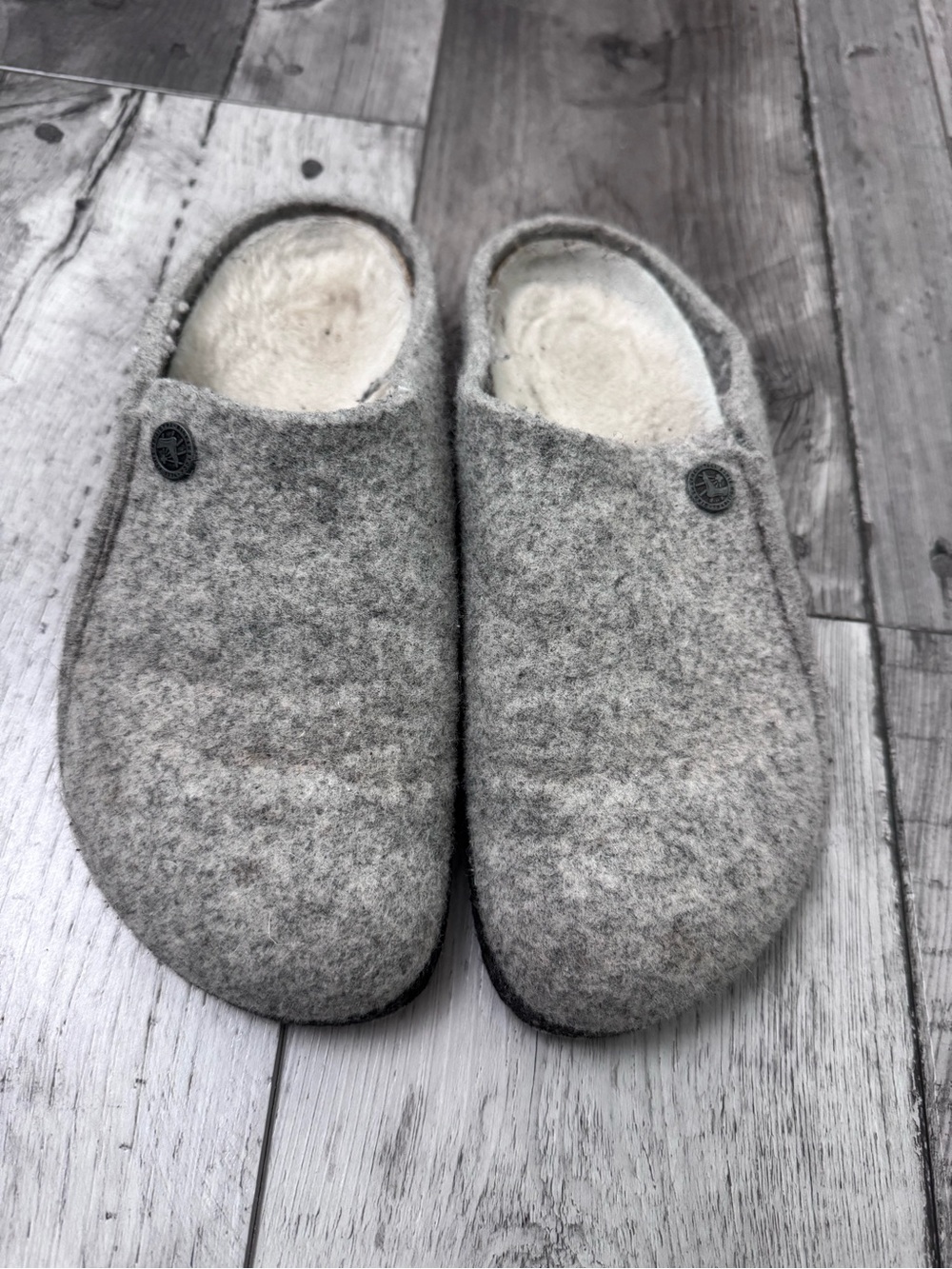 Birkenstock Womens Zermatt Shearling Gray Slippers Clogs Slip On EUR 36